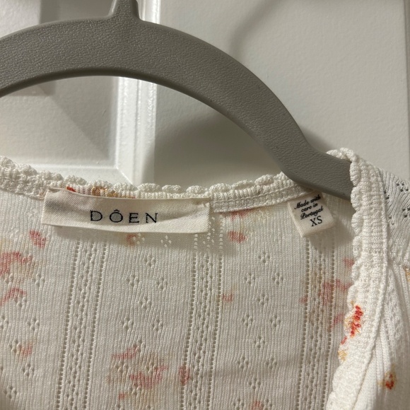 DÔEN Amelie Top in French Marigold organic cotton pointelle - Picture 3 of 7